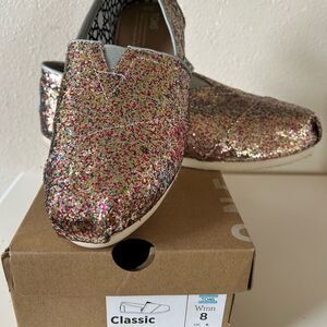 TOMS Women's Multicolor Glitter Flats